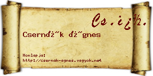 Csernák Ágnes névjegykártya