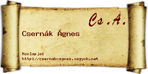 Csernák Ágnes névjegykártya